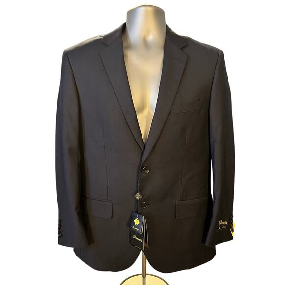 NWT Demantie Dark Blue Silk Lined Sports Coat Blazer Size 38S